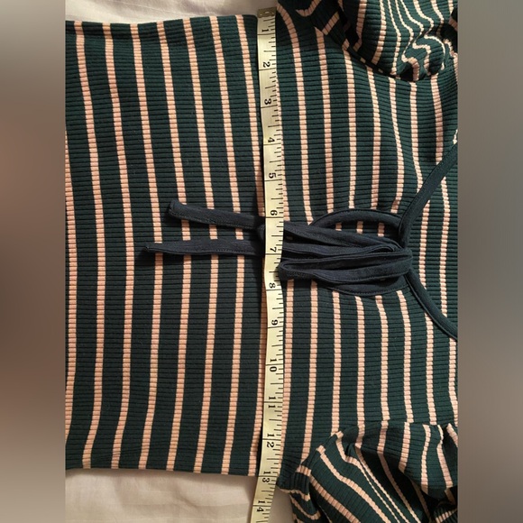 Green and pink striped long sleeve top - Picture 4 of 6